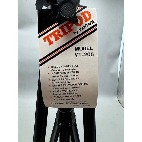 Vantage VT-205 Tripod With 3-Section Compact Column Elevating Pan/Tilt Head & Ri - Picture 15 of 16
